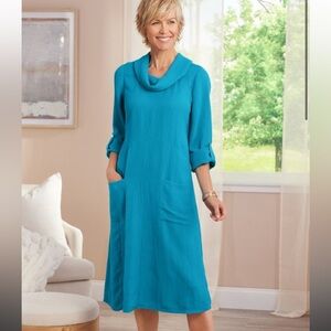 EVERLY GAUZE DRESS blue size 2x